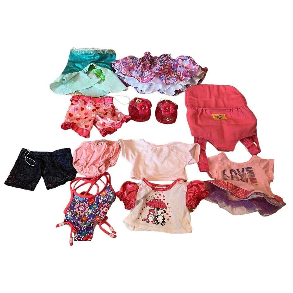 Build A Bear Clothes Lot BABW Mermaid Tail Dress Bathing Suit Shorts Carrier ++